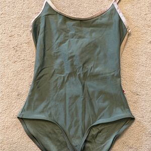 Yumiko Green and Cream Leotard